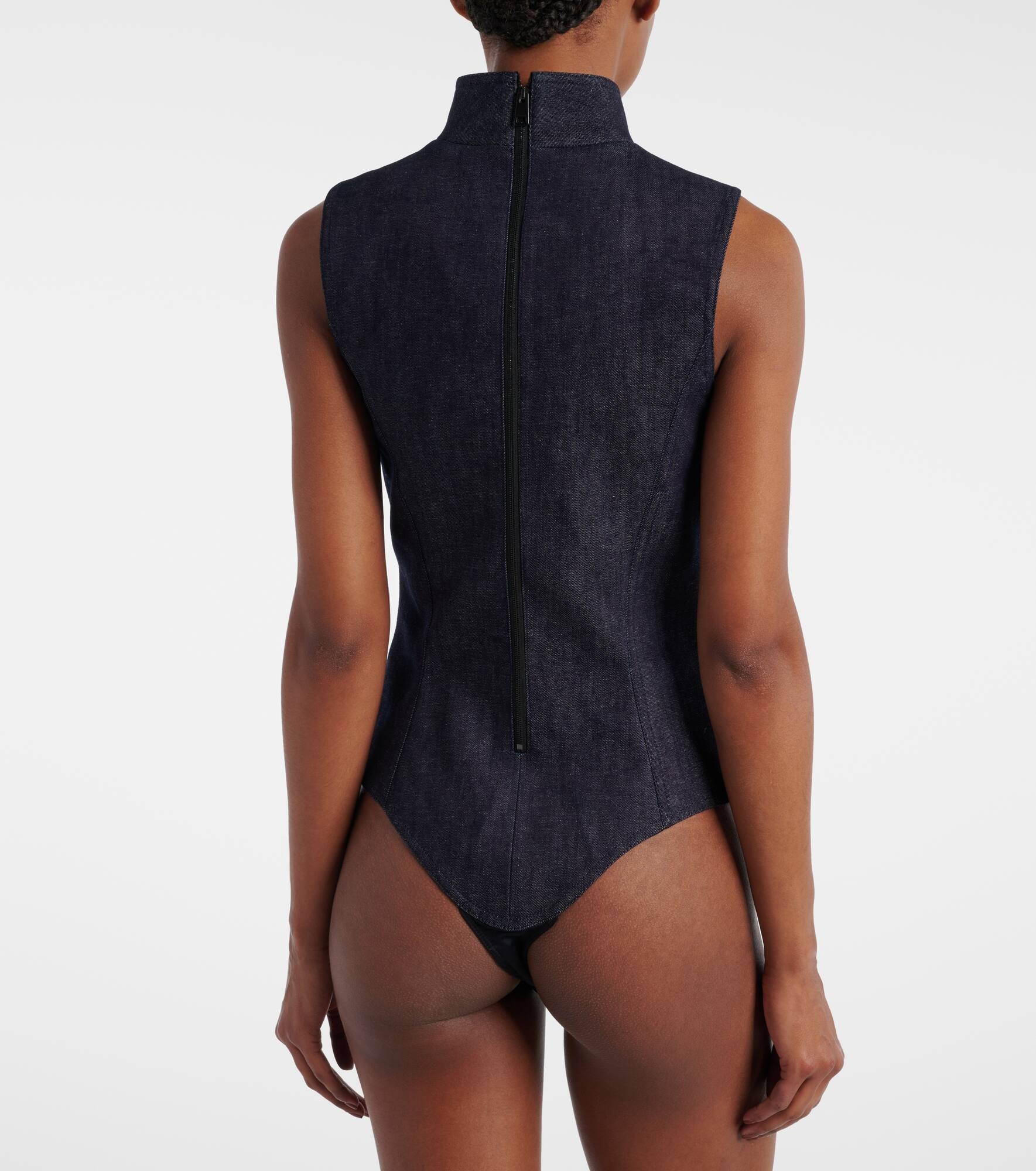 Cutout denim bodysuit - 3