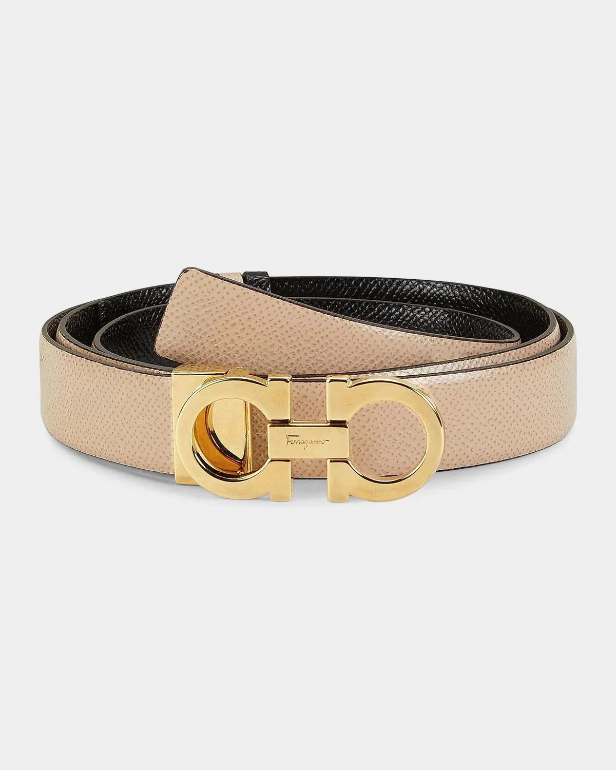 Gancini-Buckle Reversible Leather Belt - 1
