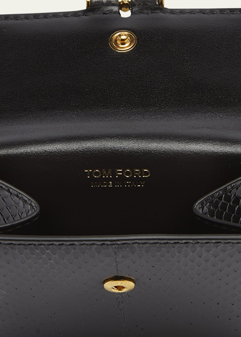 TOM FORD Flap Card Holder in Snake-Embossed Leather outlook