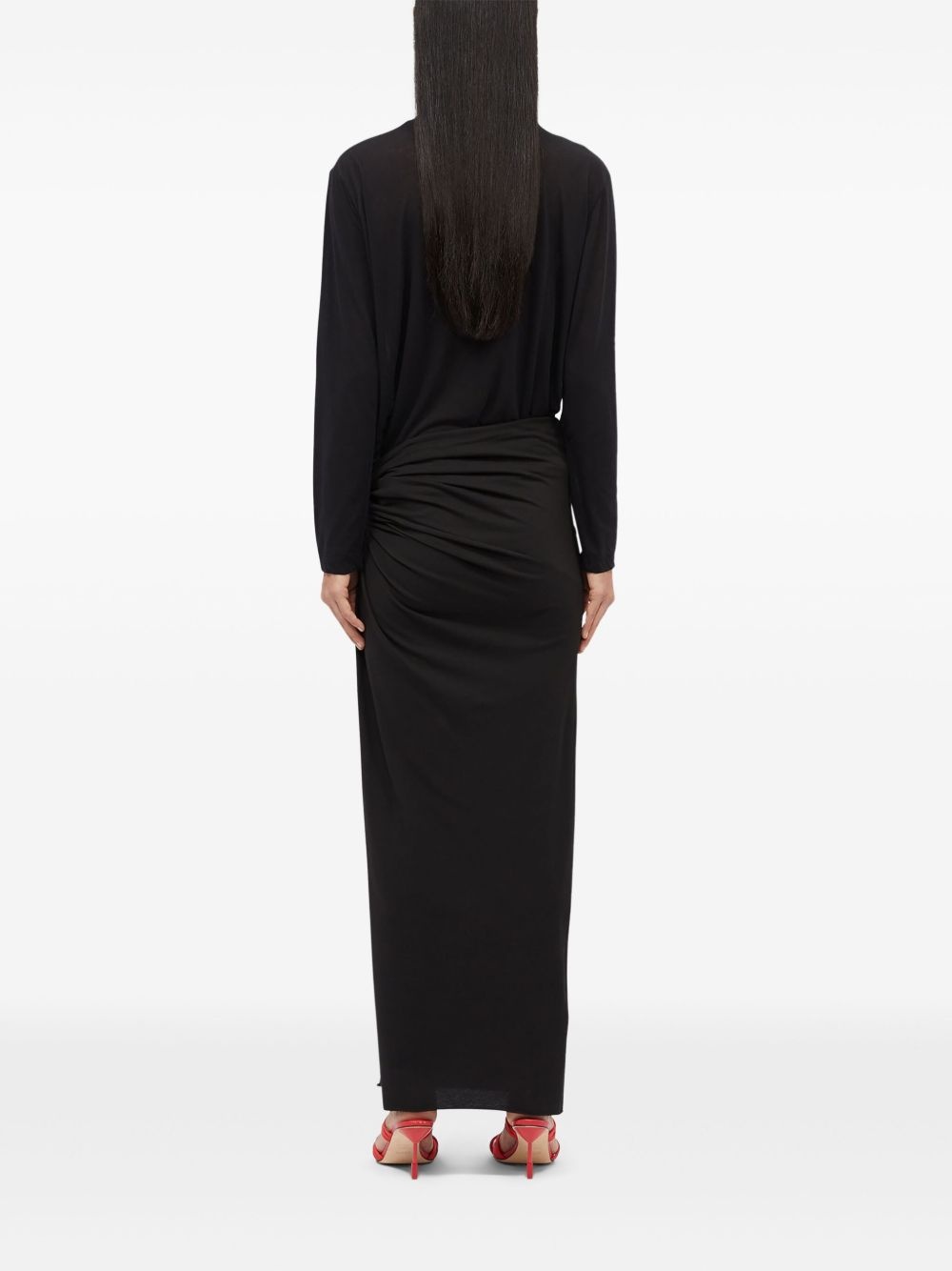 draped maxi skirt - 4
