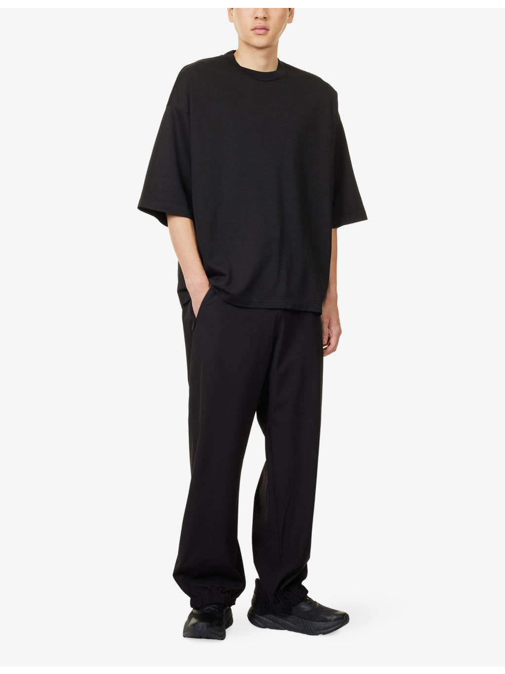 Crewneck Relaxed-Fit Cotton Blend T-Shirt - 2