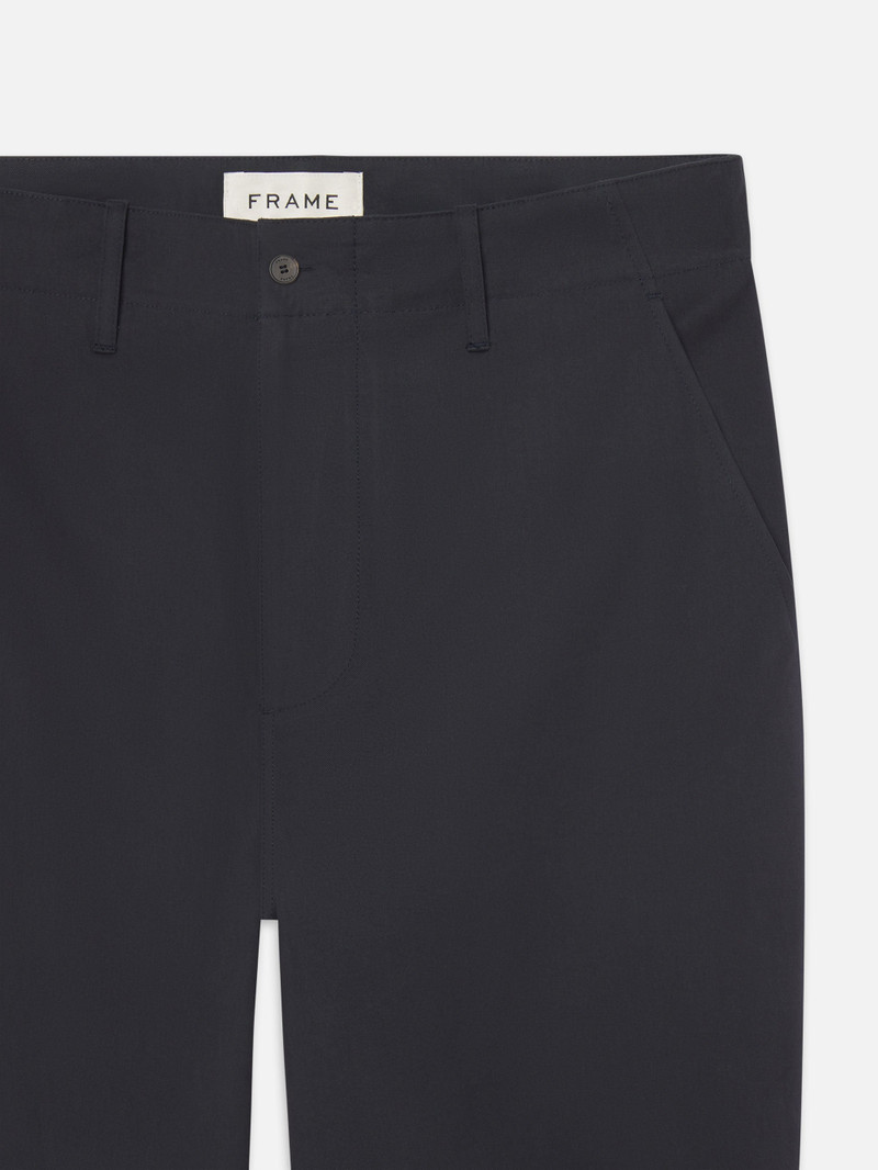 FRAME Cotton Relaxed Trousers in Dark Navy outlook