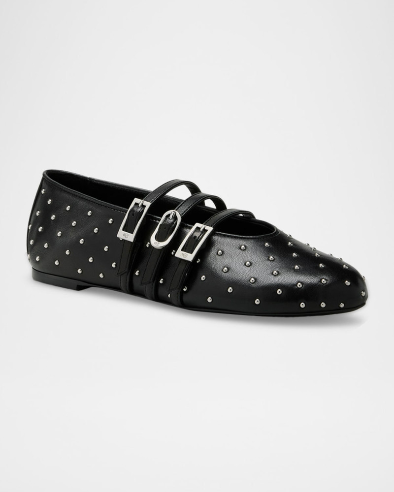 Stuart Weitzman Sostud Leather Mary Jane Ballerina Flats outlook