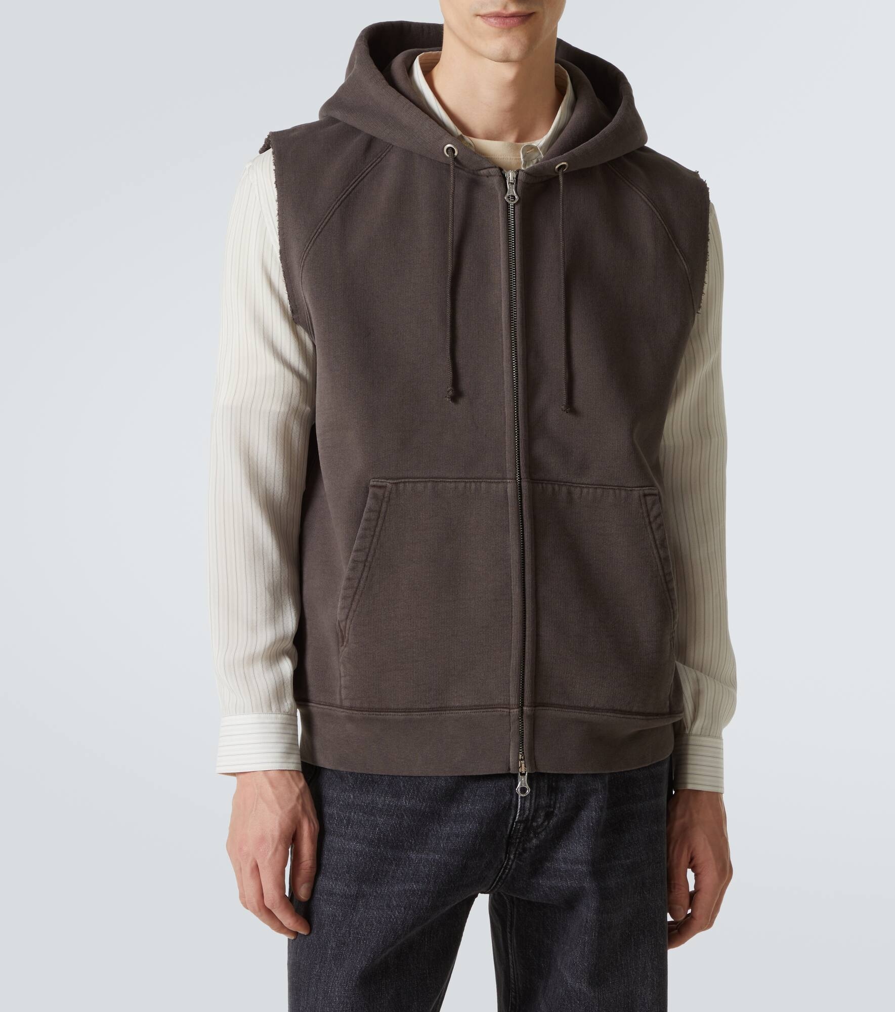 Motor cotton jersey zip-up vest - 3