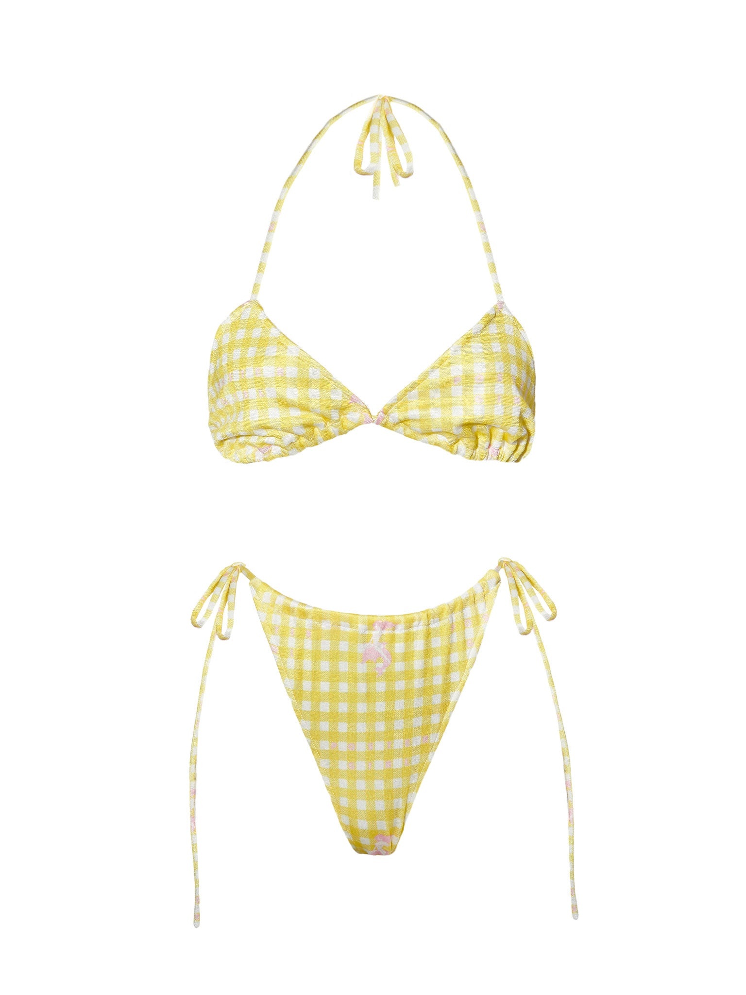 KEATON BIKINI BOTTOMS YELLOW GINGHAM - 5