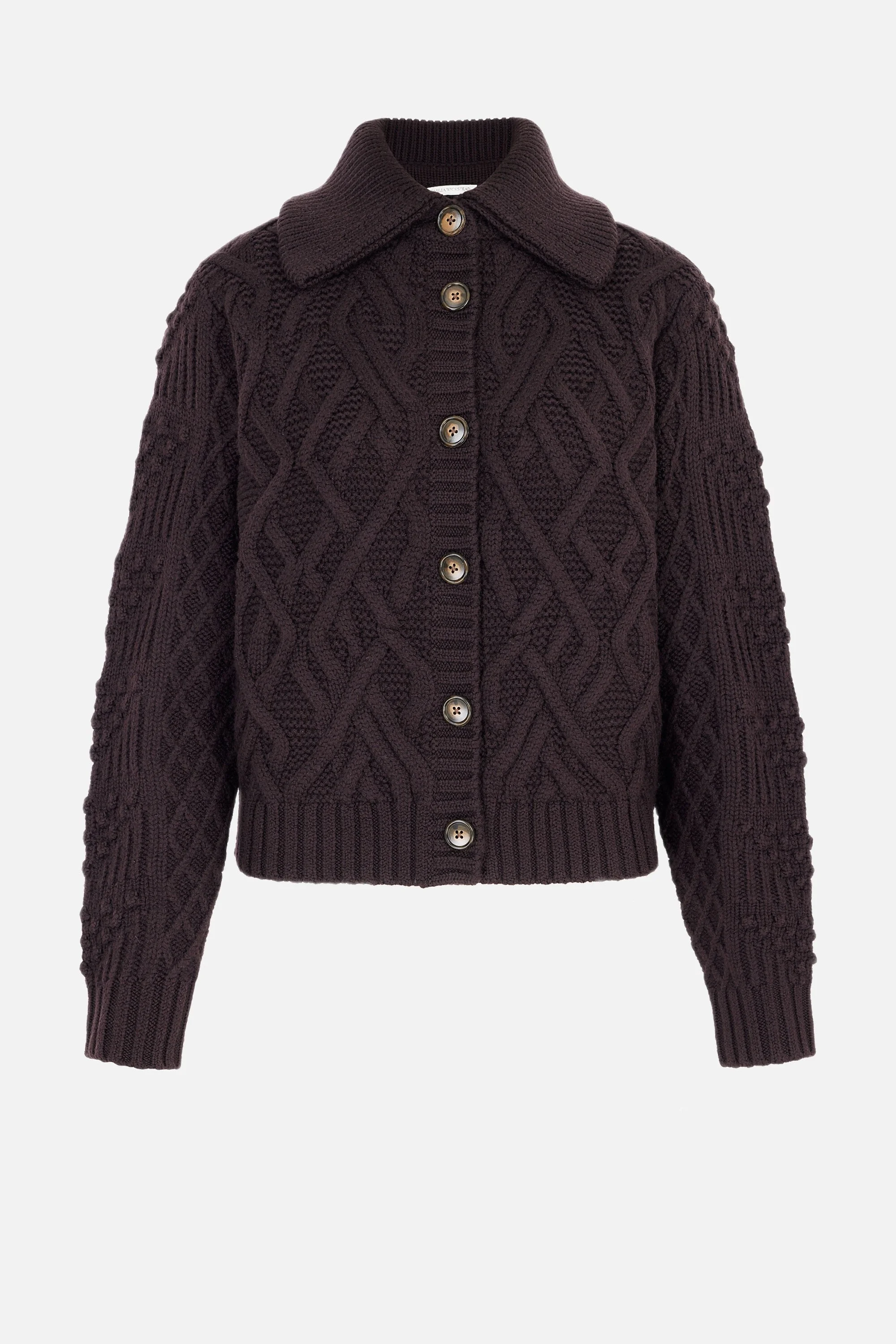 Barney Cardigan in Chocolate Brown Cashfeel Melange - 1