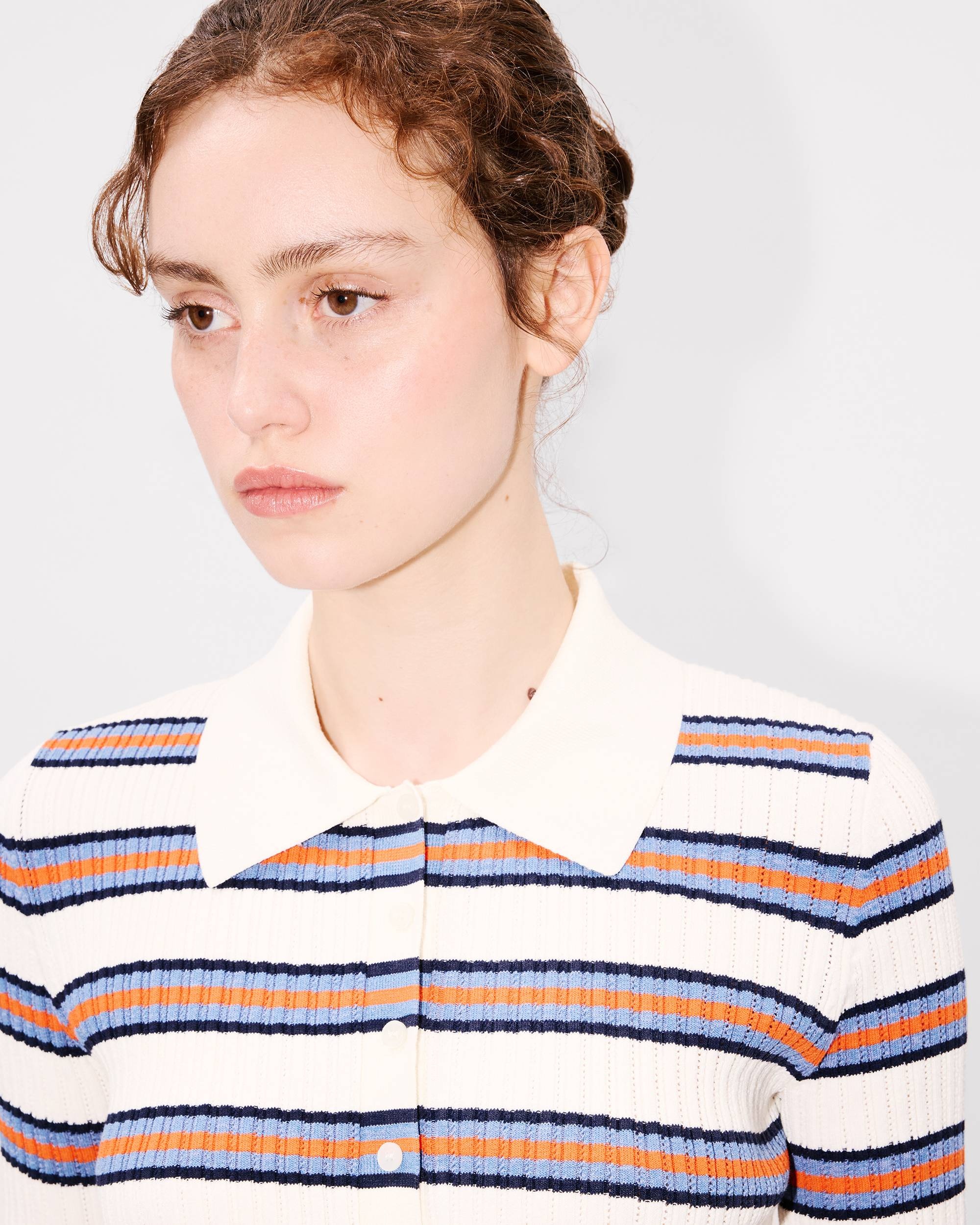 'KENZO Coast Lines' knitted polo in cotton - 6
