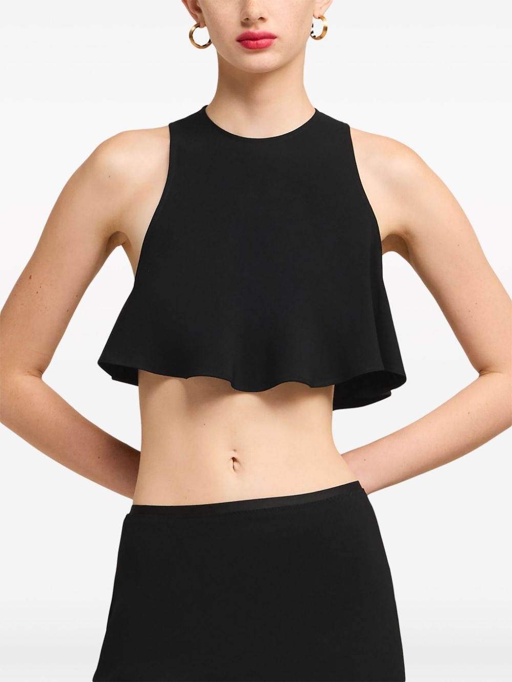 flared cropped blouse - 5