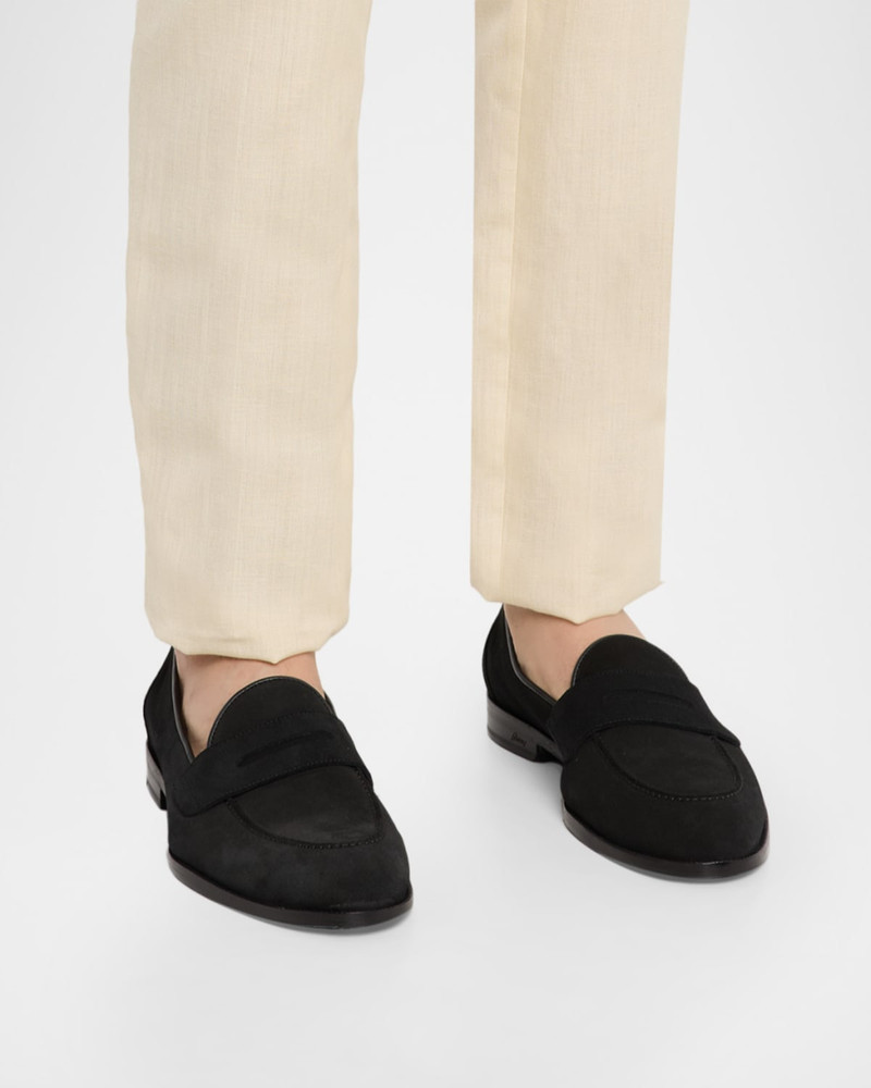 Brioni Men's Appia Suede Penny Loafers outlook