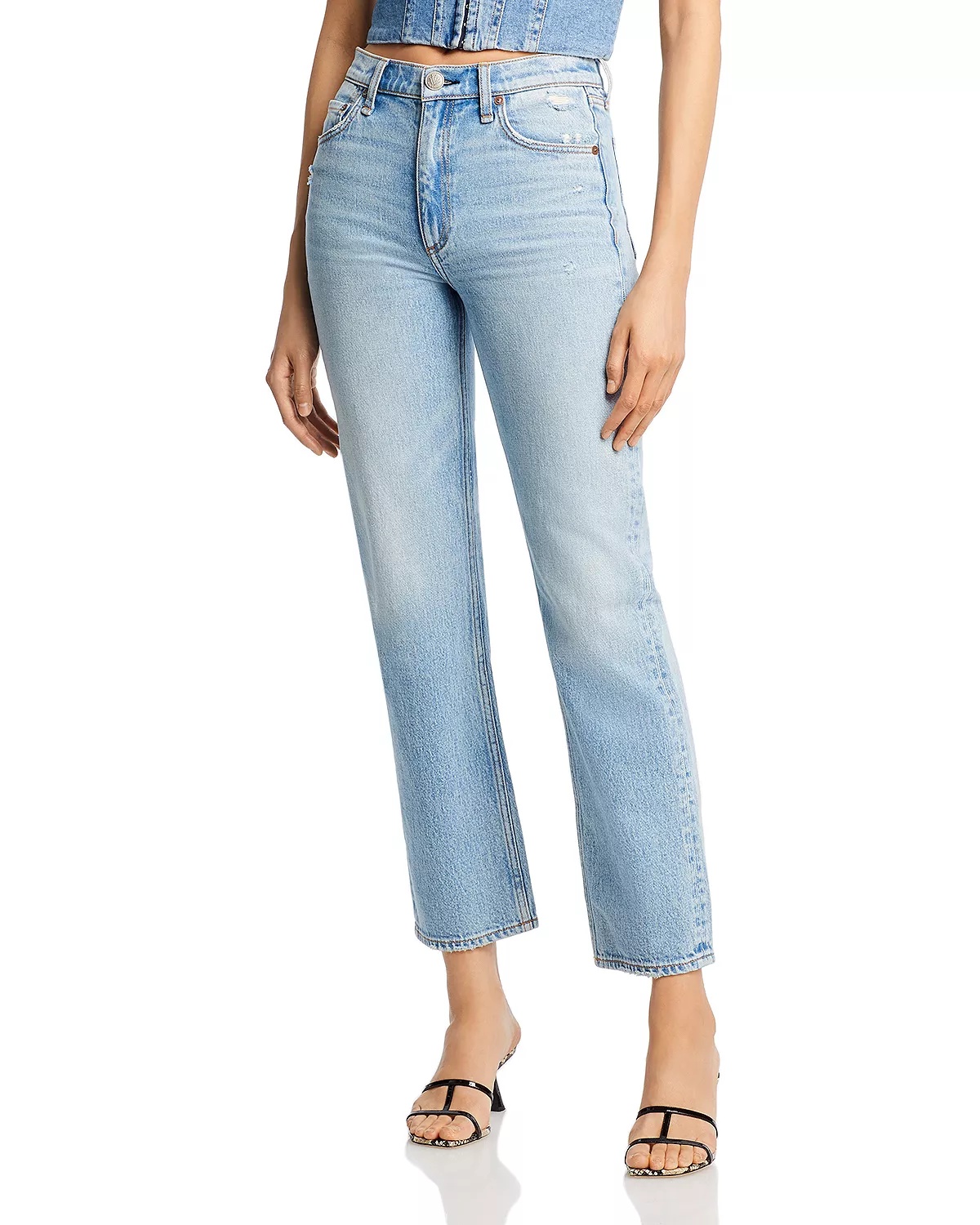 Harlow High Rise Ankle Straight Jeans in Lou1 - 1