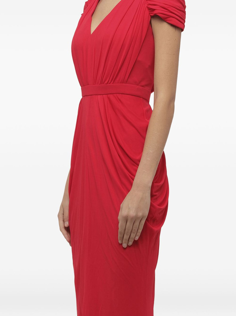 ruched V-neck maxi dress 5