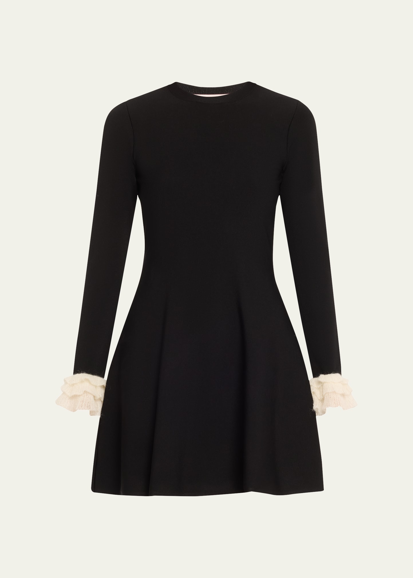 Long-Sleeve Ruffle-Cuff Mini Dress - 1