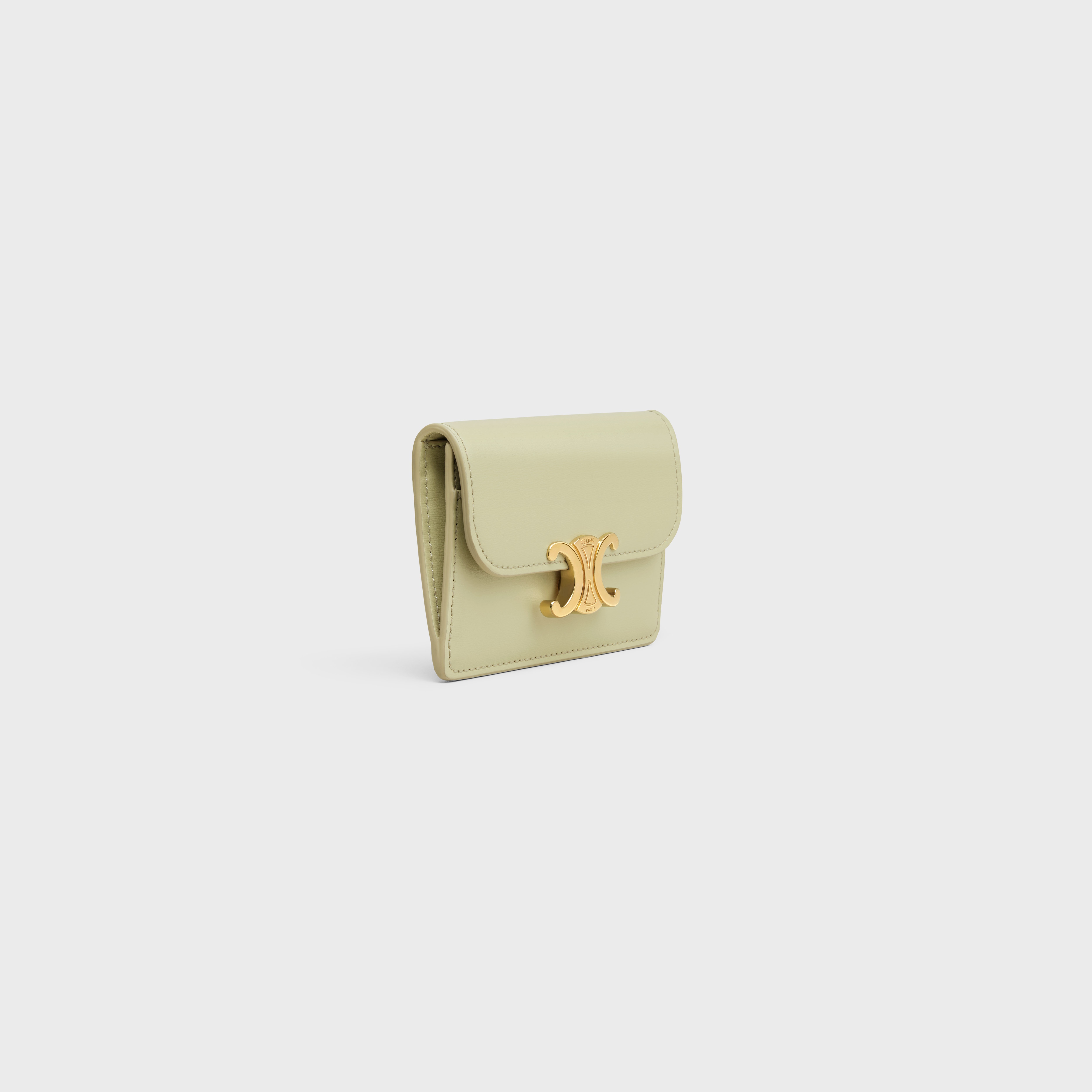 CARD HOLDER WITH FLAP TRIOMPHE in Shiny calfskin - 2