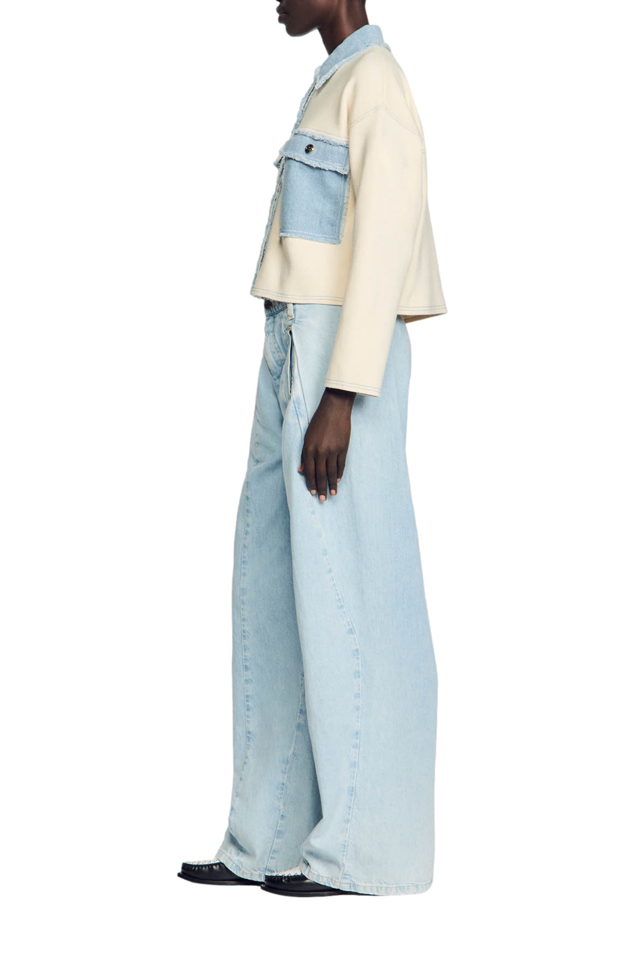 Dolly Denim Trim Button-Up Sweater - 3