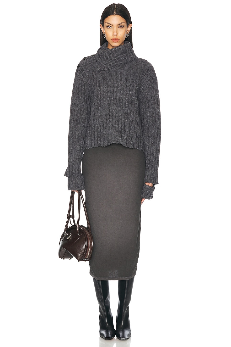 Cut Out Sleeve Sweater - 5