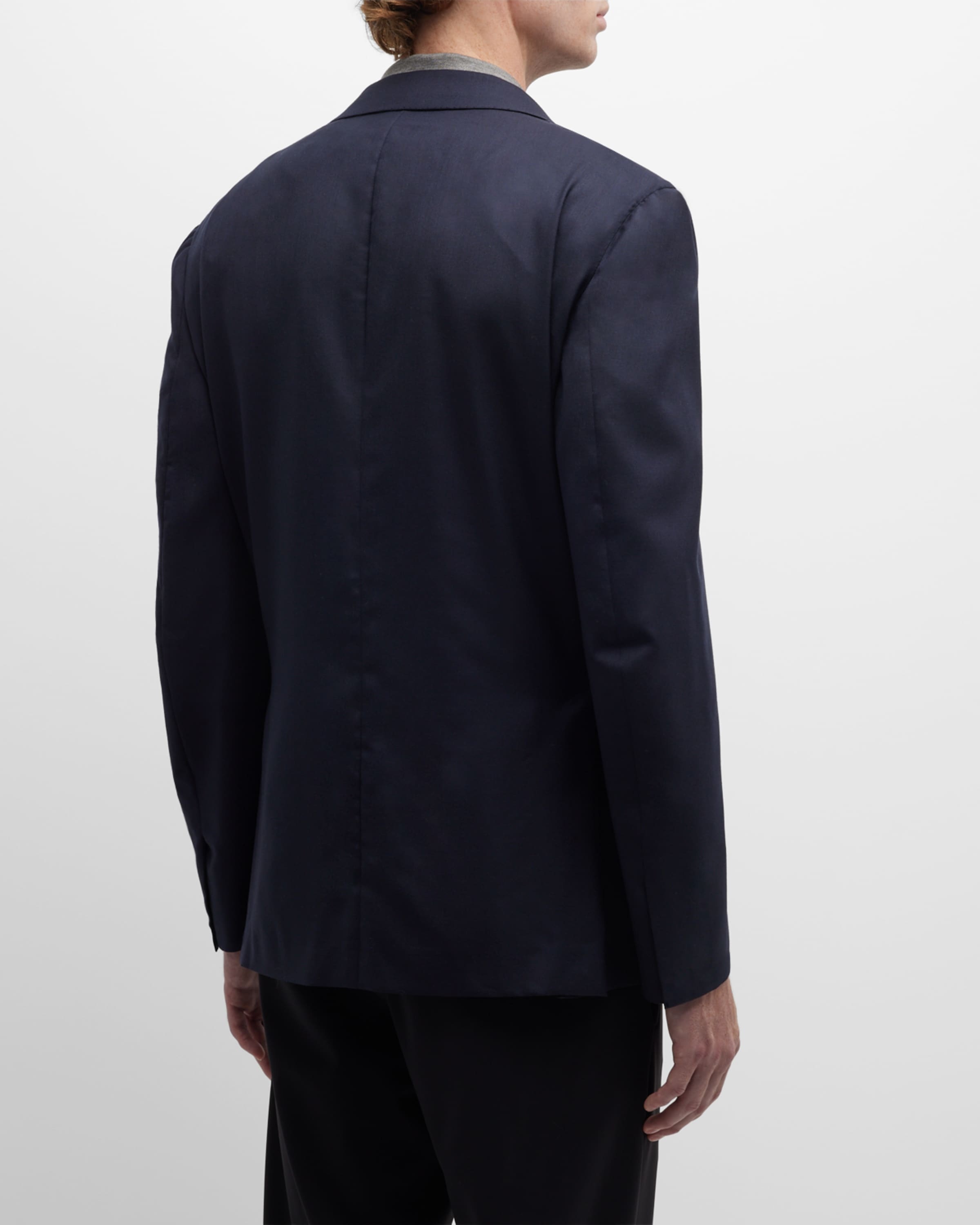 Men's Solid Wool-Silk Blazer - 5