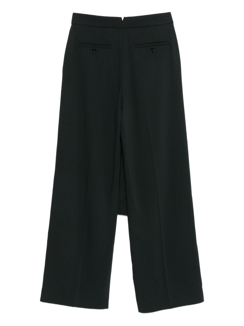 ruffled-overlay straight trousers - 2