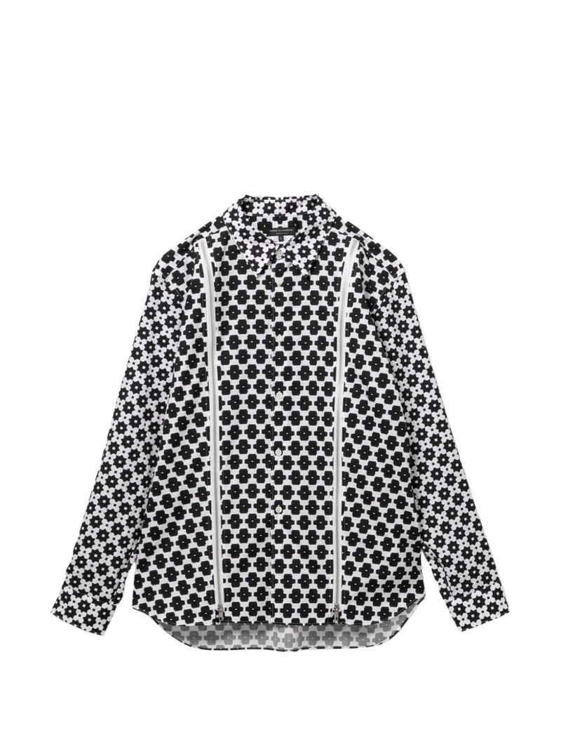 monogram pattern zip details shirt 1