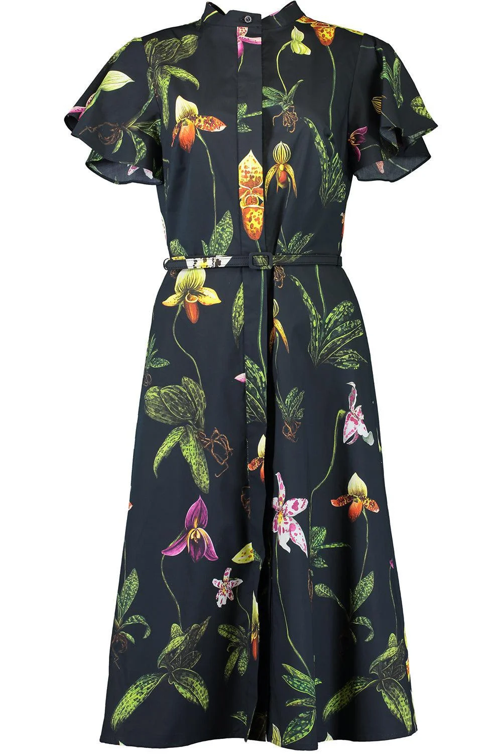 Short Sleeve Orchid Midi Dress - 1