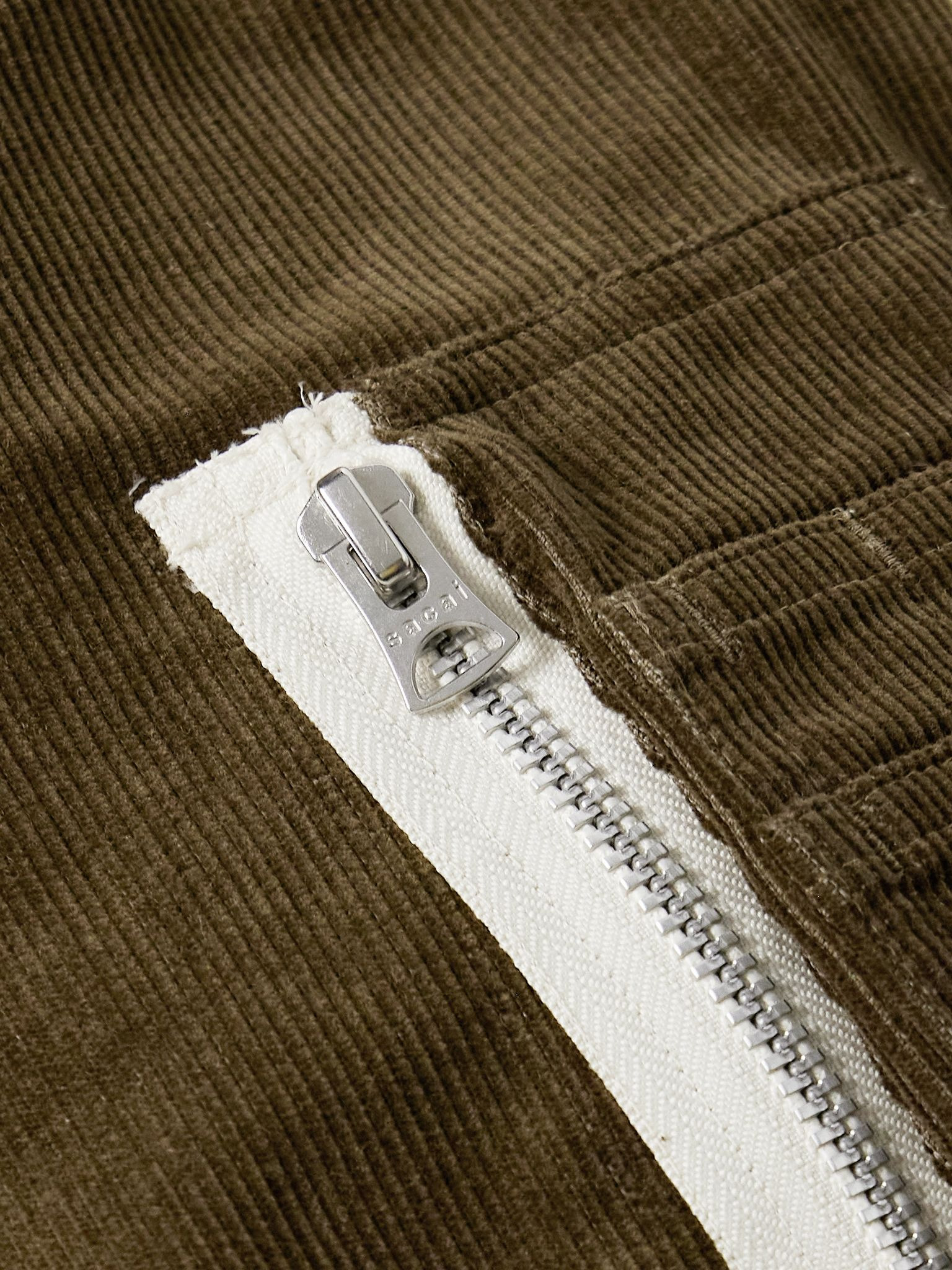 Canvas-Trimmed Cotton-Blend Corduroy Bomber Jacket Dark green - 5