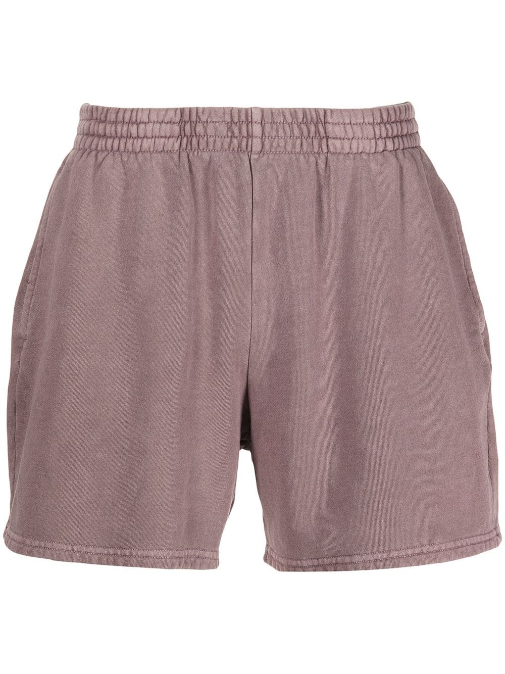 washed-effect track shorts - 1