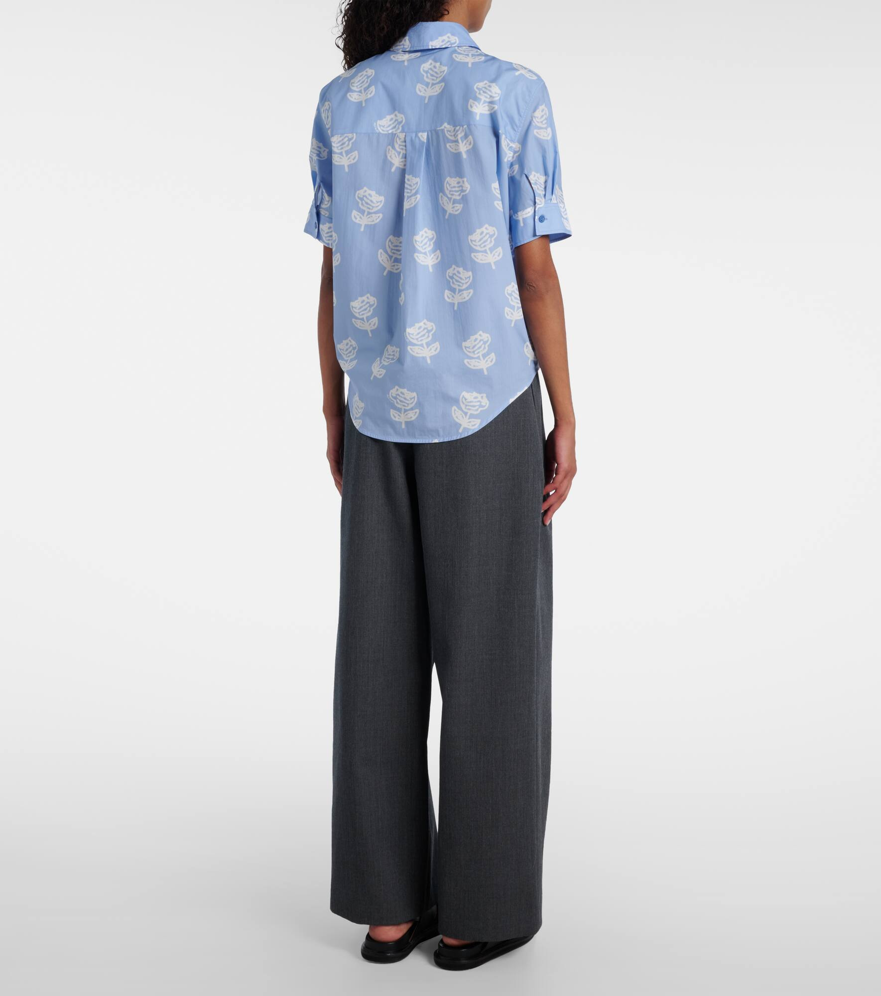 Floral cotton poplin shirt - 3