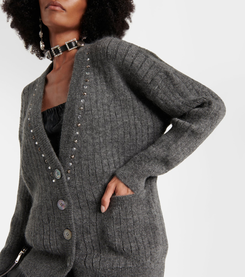 Embellished wool-blend cardigan 4