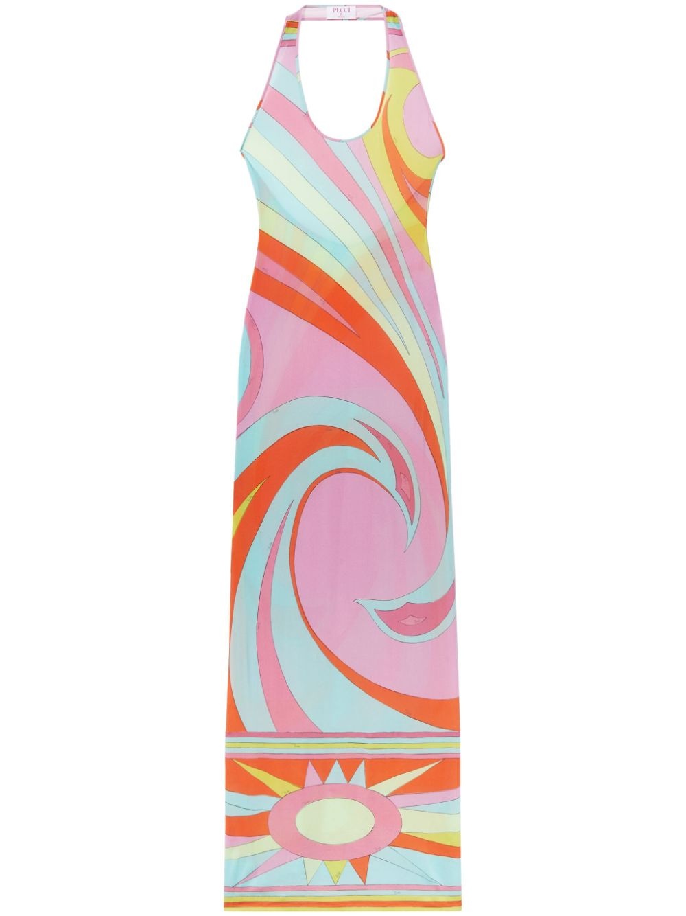 Cigni-print maxi dress - 1