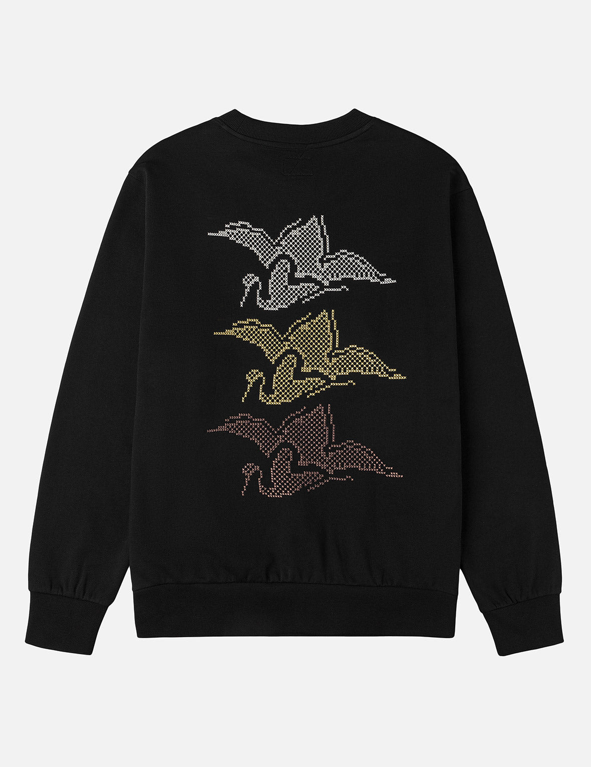 Crane and Seagull Embroidery Relax Fit Sweatshirt - 3