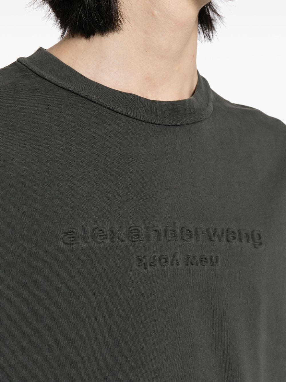 logo-embossed crew neck T-shirt - 6