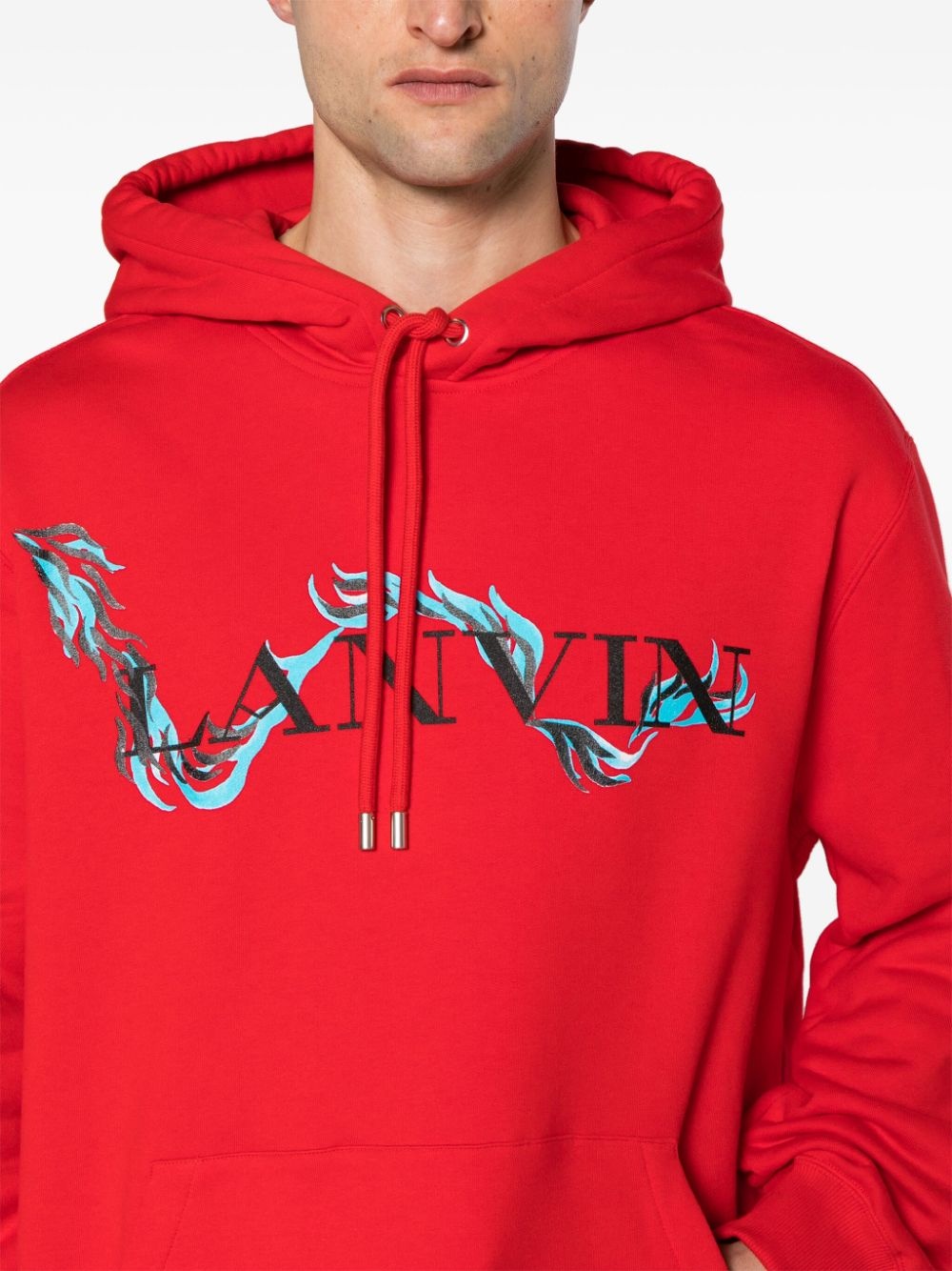 dragon-print cotton hoodie - 5