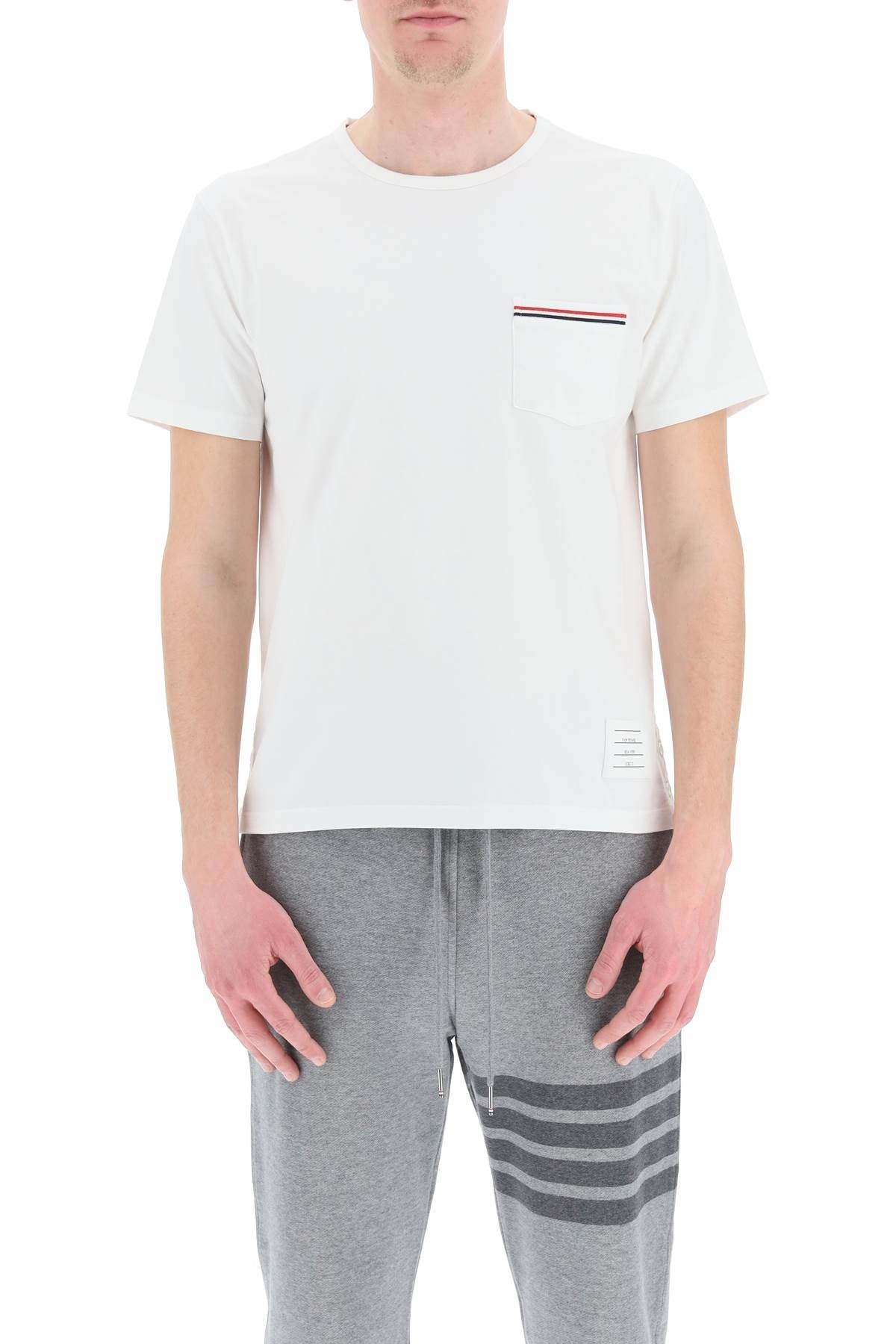 Thom Browne T-Shirt With Tricolor Pocket Men - 2