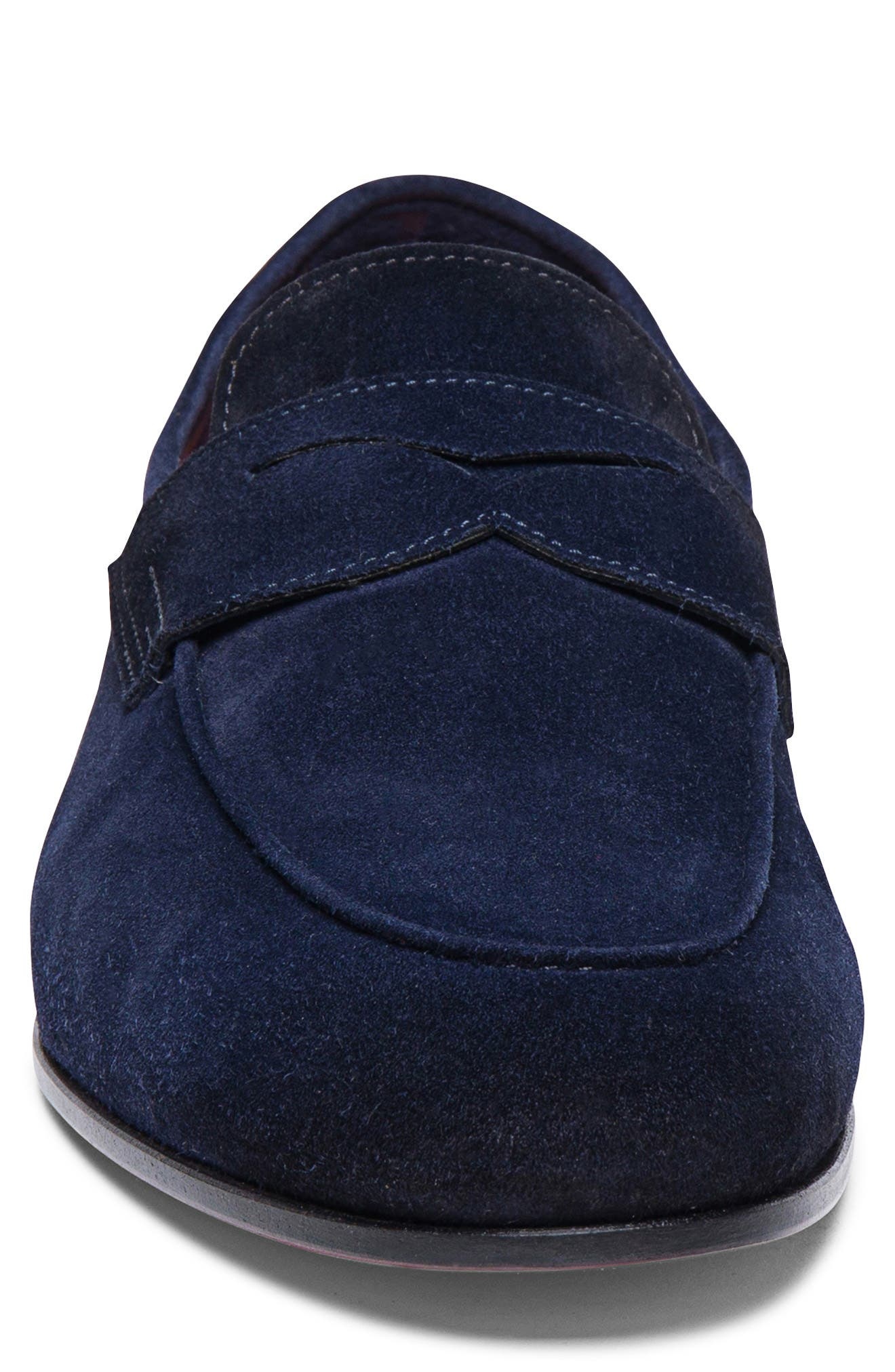 Santoni Carlos Penny Loafer in Blue at Nordstrom - 4
