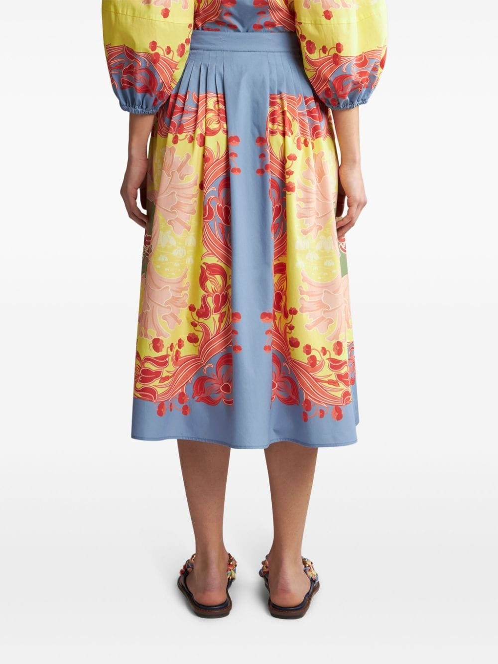 pleated button-down midi skirt - 4