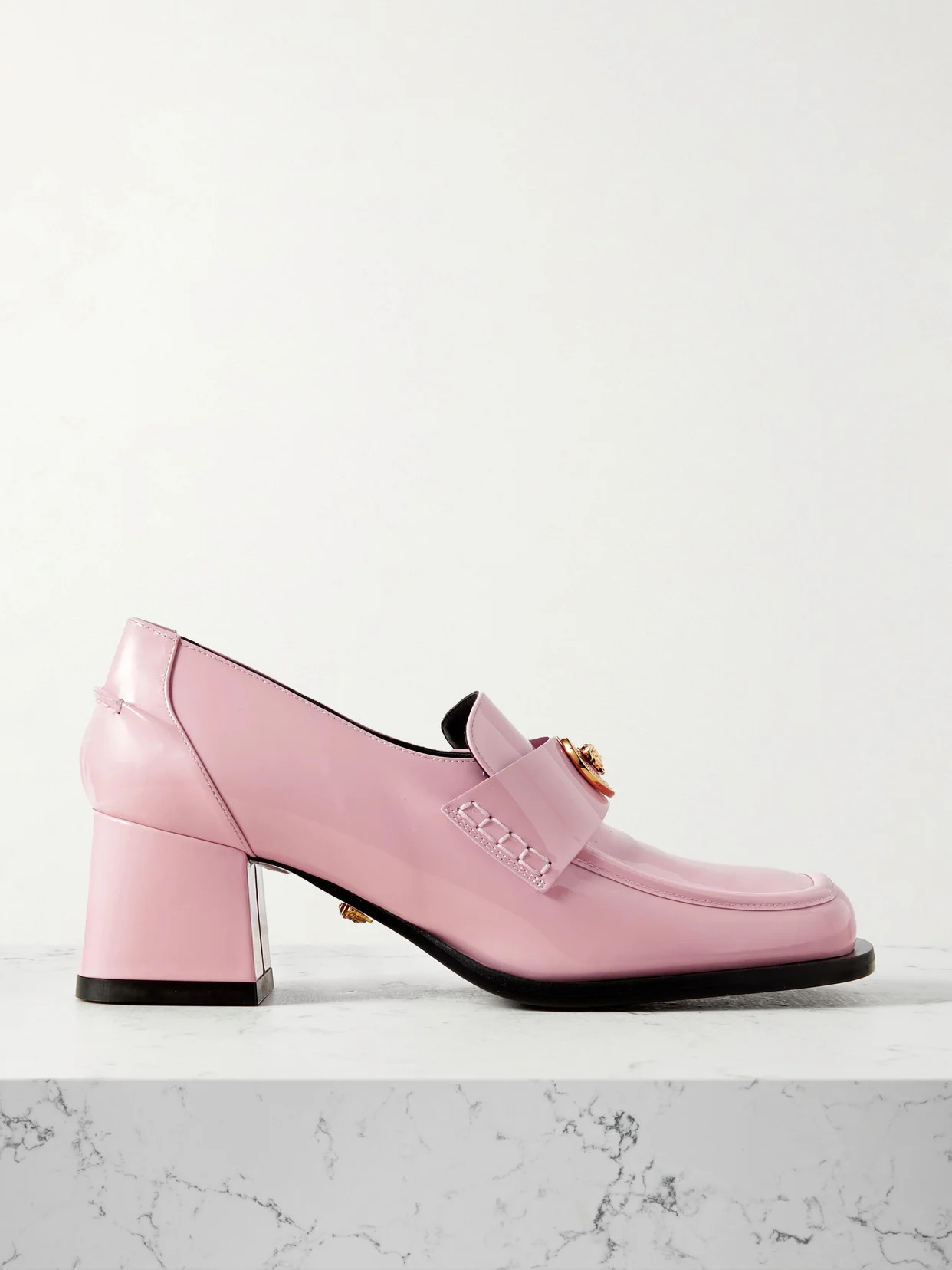 Alia Embellished Patent-leather Loafers - 1