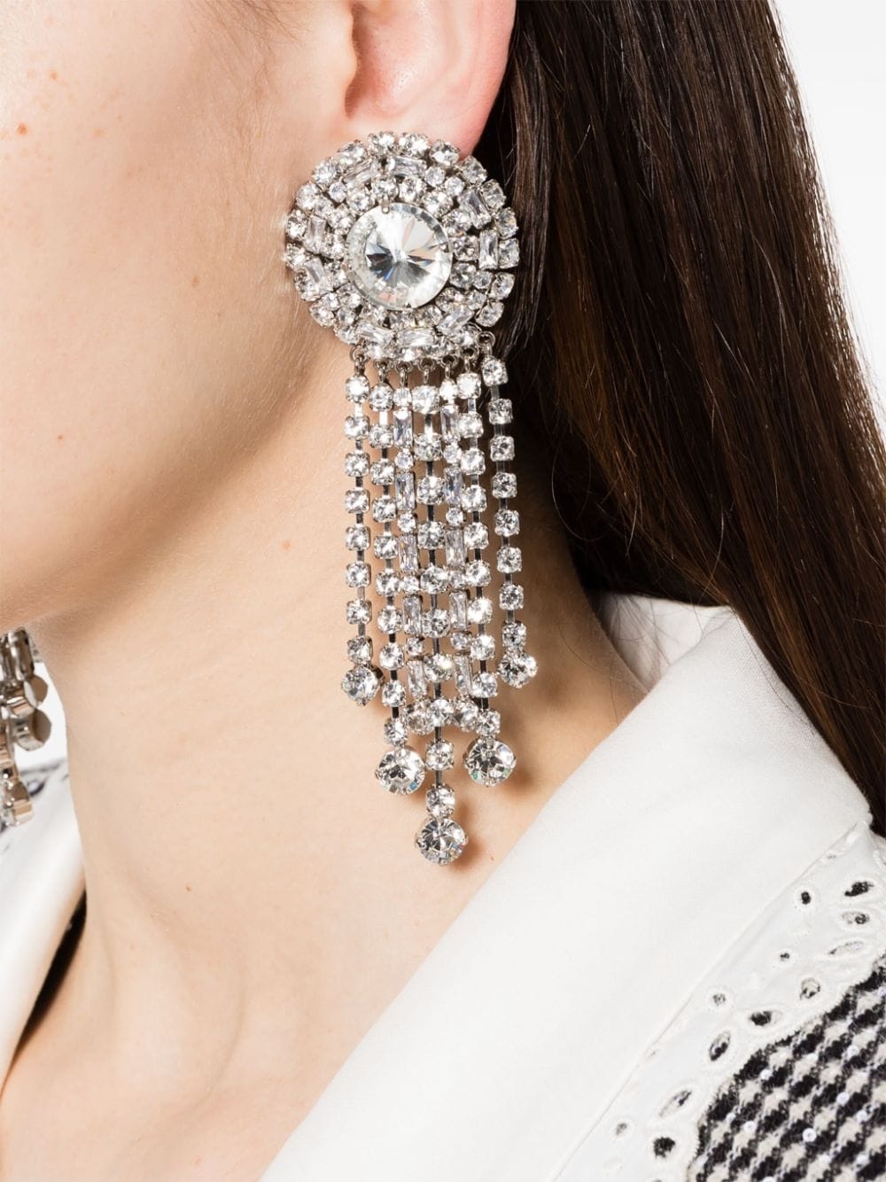 crystal-embellished dangle earrings - 2