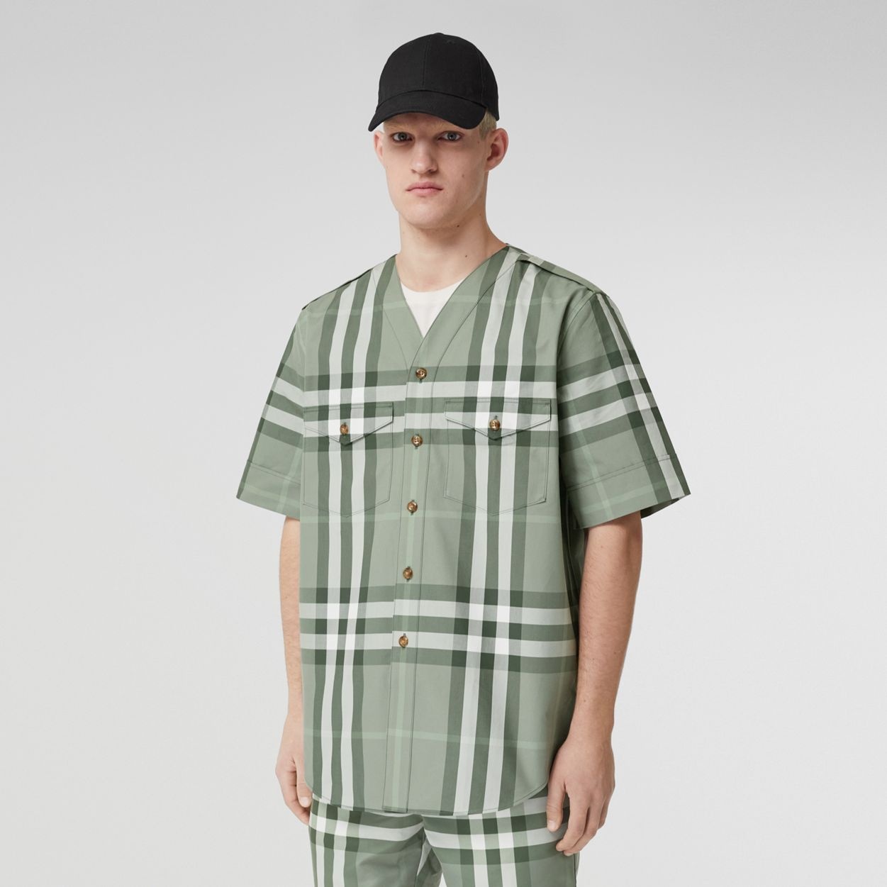 Check Cotton Baseball Shirt - 6