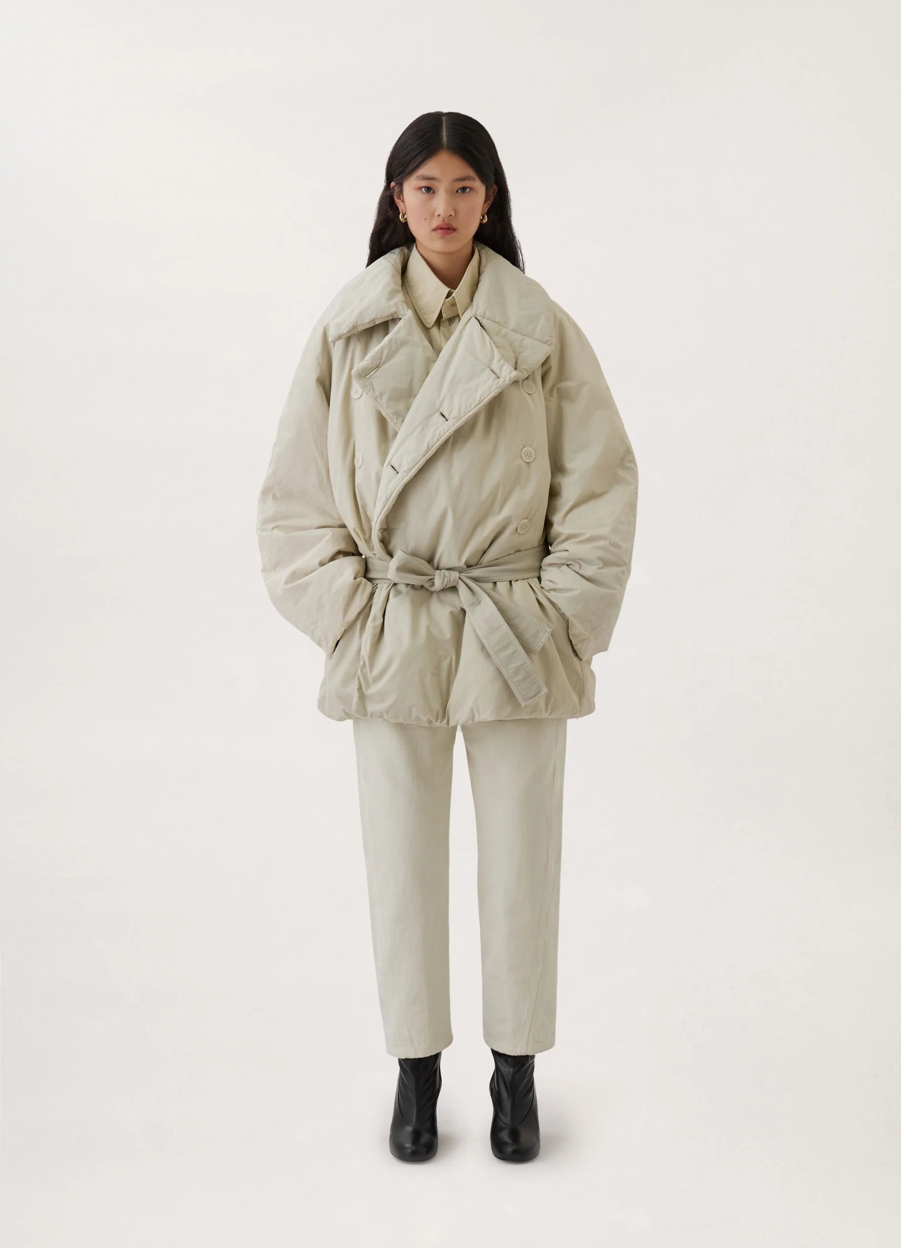 Lemaire WADDED SHORT TRENCH COTTON NYLON | REVERSIBLE