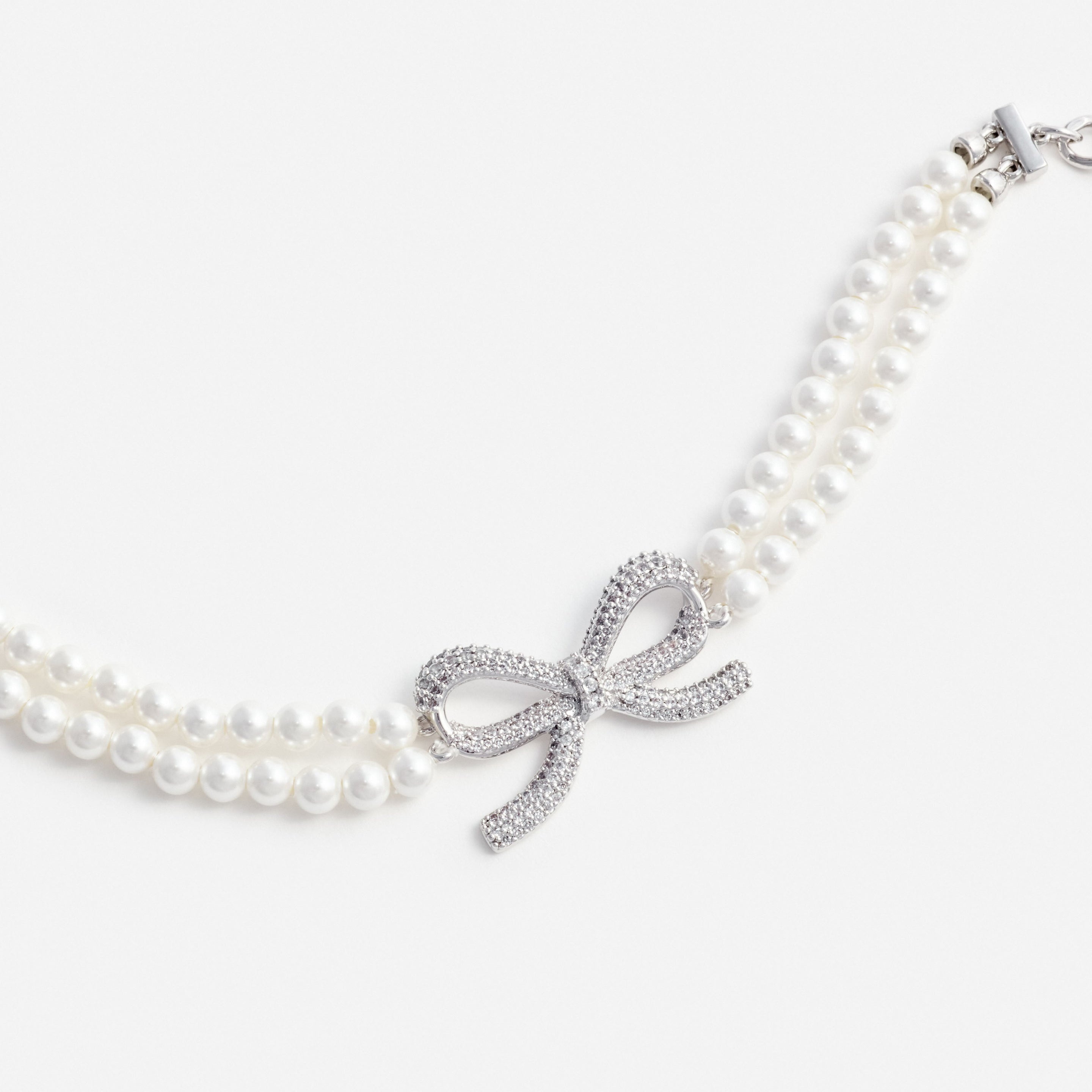 Double Pearl Bow Bracelet - 2