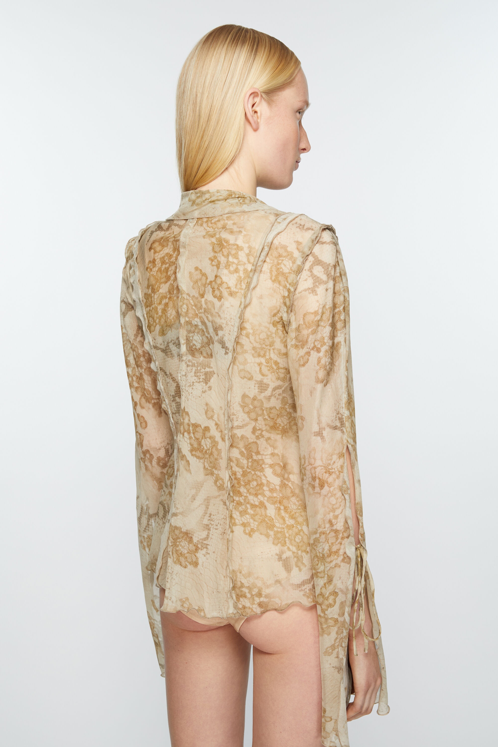 Print blouse - Light beige - 3