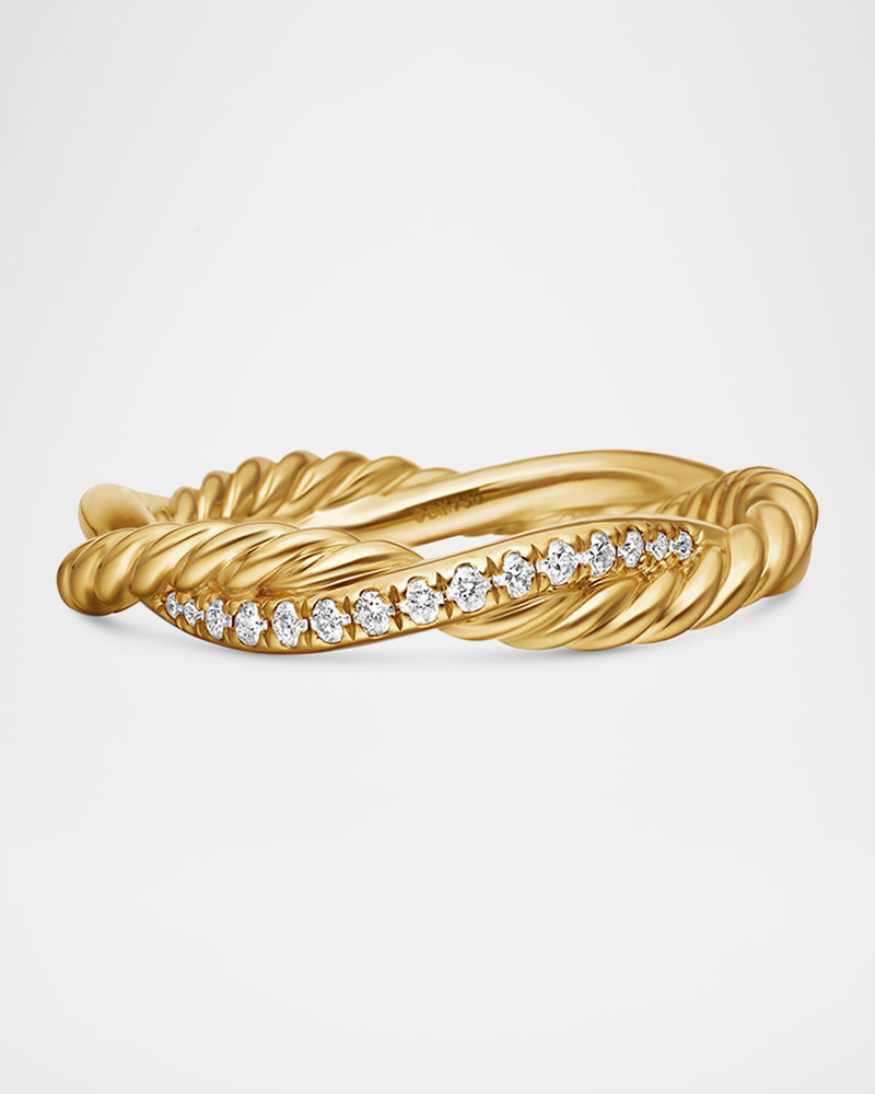 Petite Infinity Band Ring with Diamonds in 18K Gold, 4mm 1