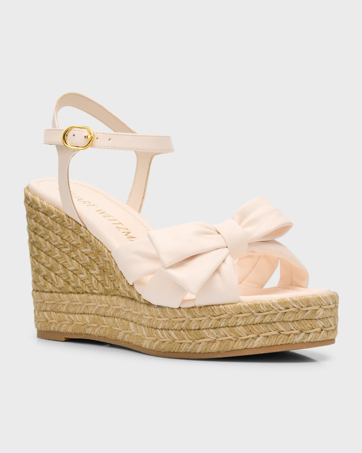 Sofia Leather Bow Wedge Espadrille Sandals - 3