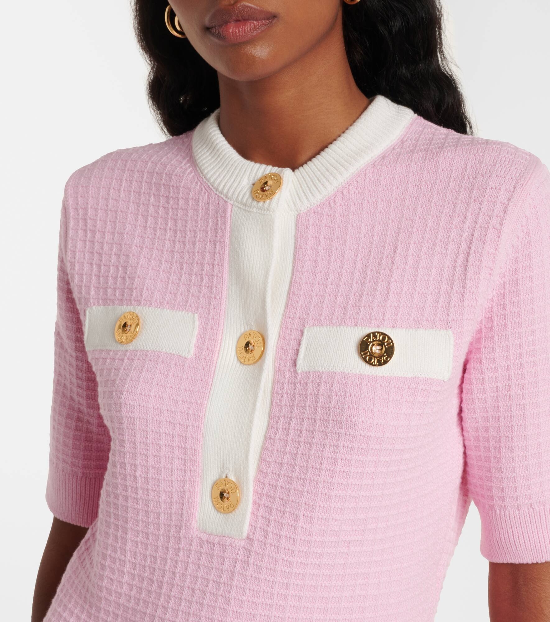 Waffle-knit cotton minidress - 4
