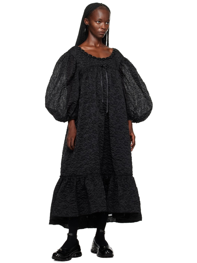 Simone Rocha Black Beaded Midi Dress outlook