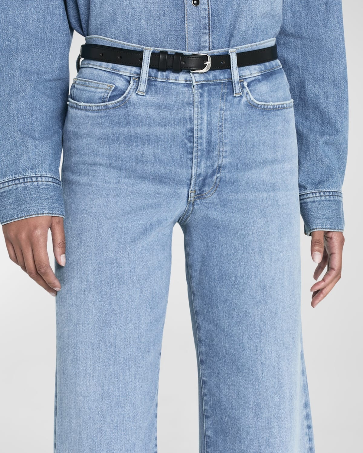 Le Slim Palazzo Raw Fray Jeans - 3