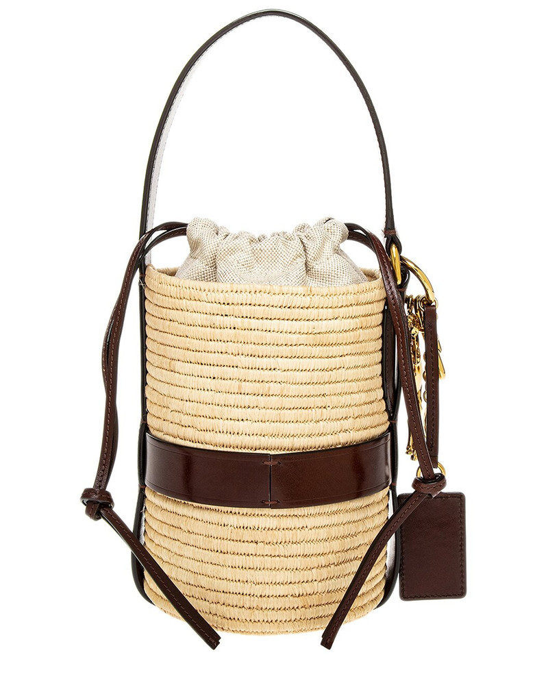 Chloé Chloé Kerala 25 Raffia & Leather Bucket Bag outlook