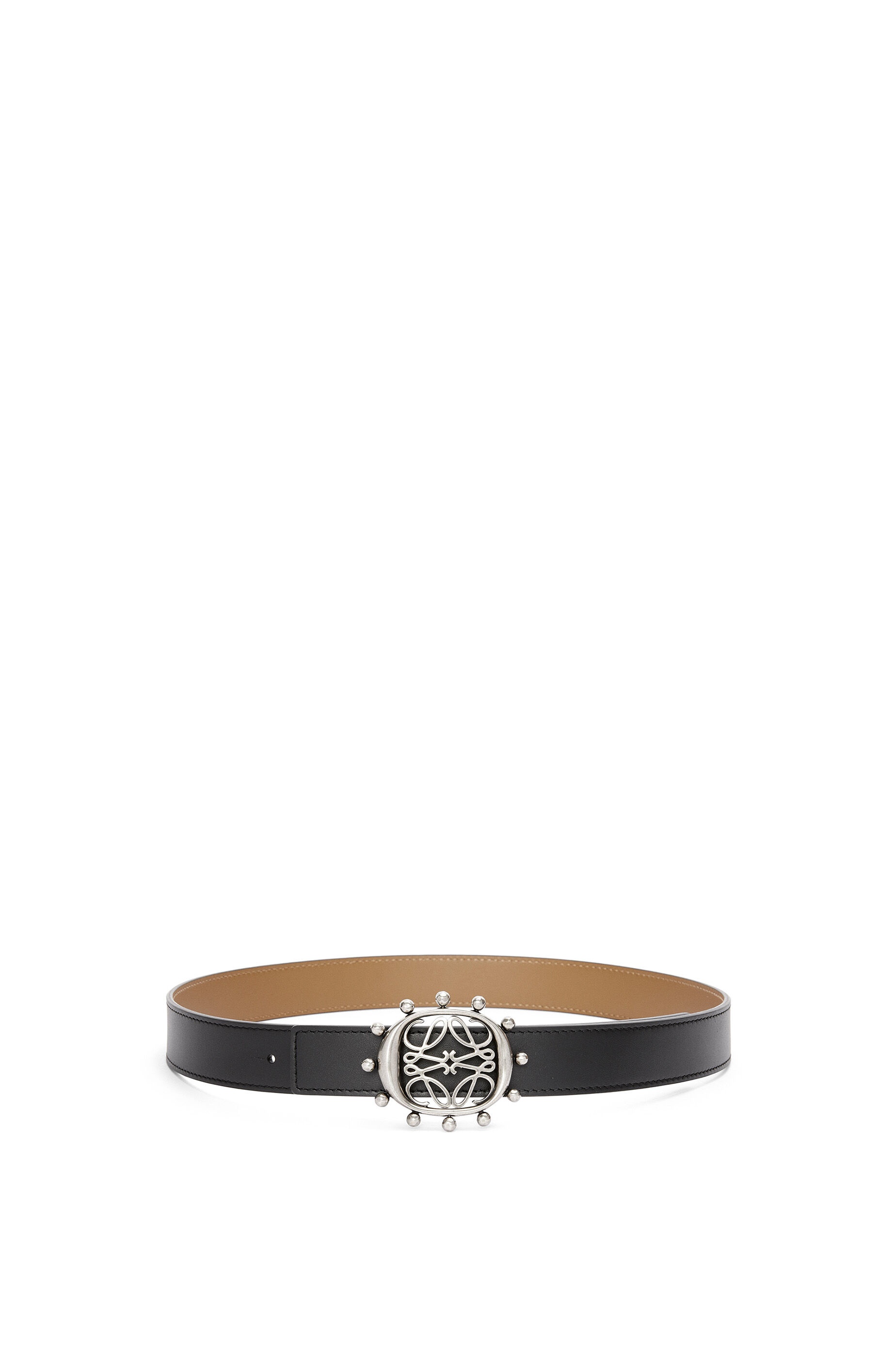 Reversible Anagram Ellipse belt in smooth calfskin - 1