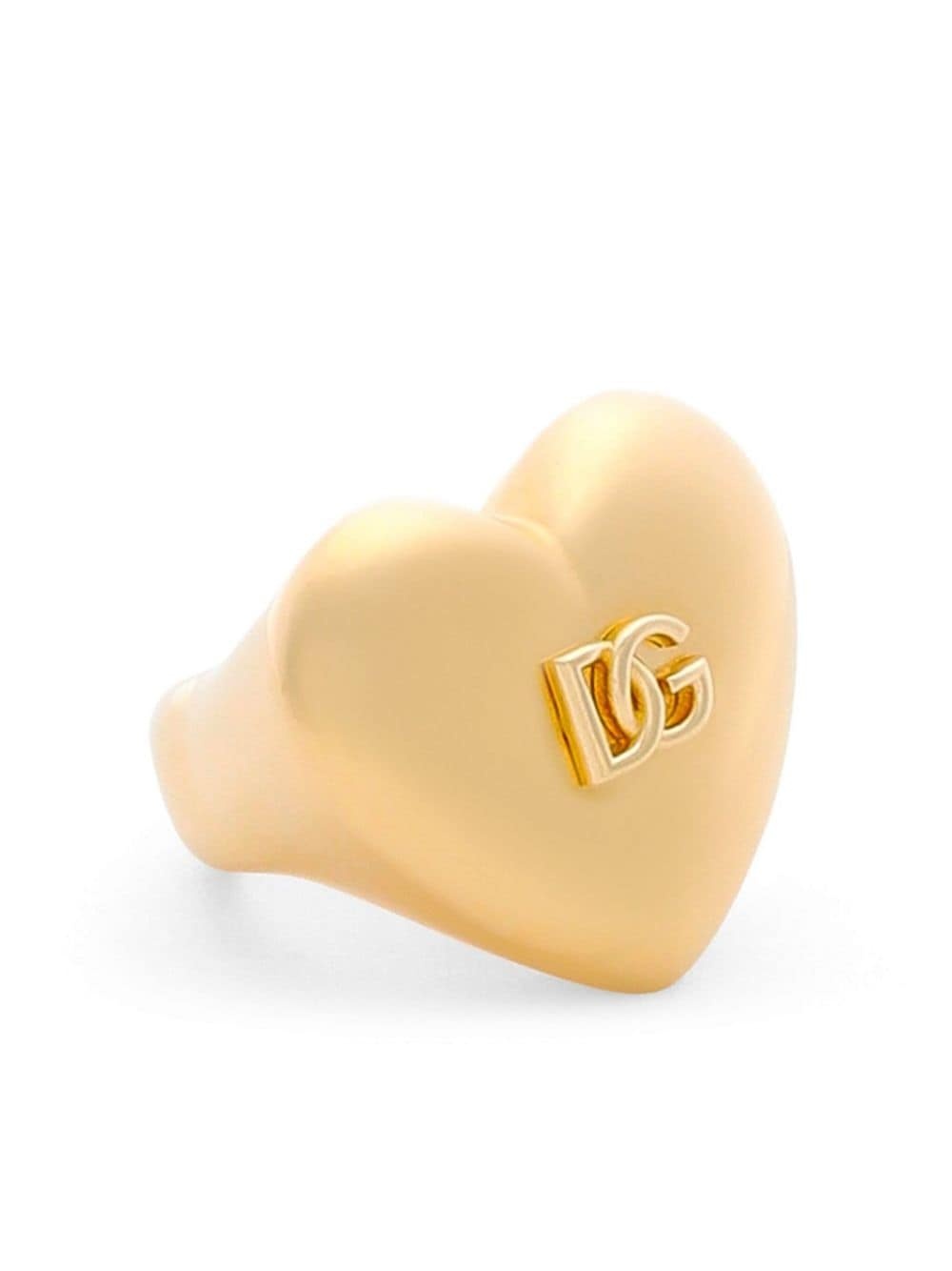 logo-embossed heart ring - 2