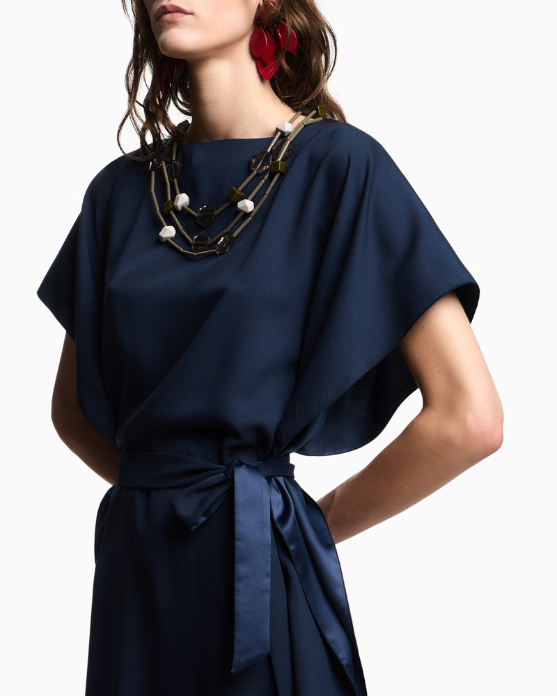EMPORIO ARMANI SATIN CRÊPE SASH DRESS outlook