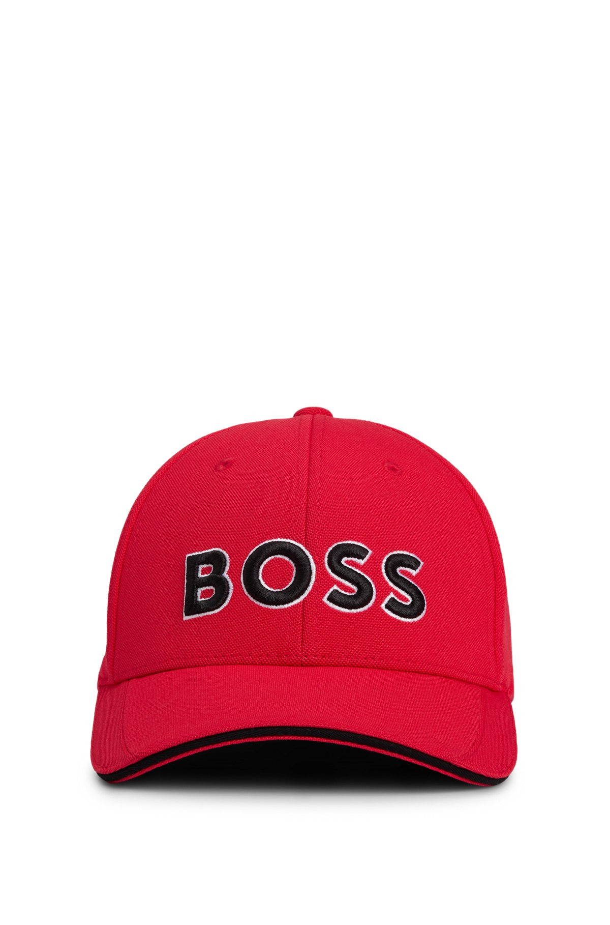KNITTED-PIQUÉ SIX-PANEL CAP WITH EMBROIDERED LOGO - 2